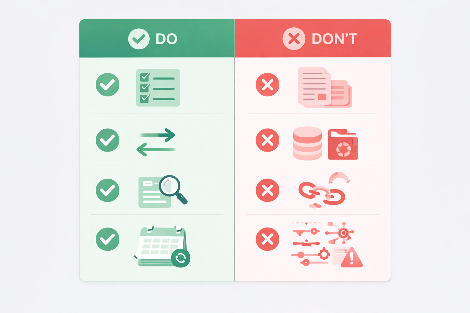 Do vs Don't Comparison Infographic